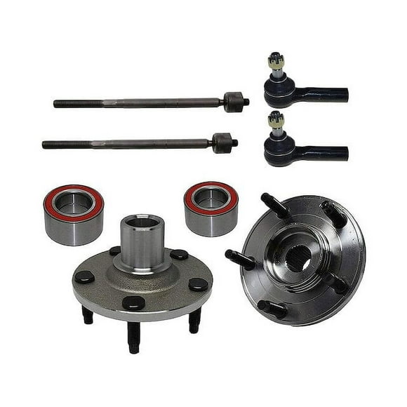 Front Wheel Hub Assembly and Tie Rod End Kit - Compatible with 2005 - 2009 Mercury Mariner 2006 2007 2008