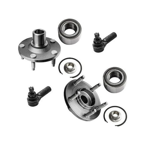 Front Wheel Hub Assembly and Tie Rod End Kit - Compatible with 2005 - 2009 Mercury Mariner 2006 2007 2008