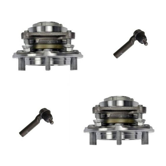 Front Wheel Hub Assembly and Tie Rod End Kit - Compatible with 2010 - 2019 Toyota 4Runner 2011 2012 2013 2014 2015 2016 2017 2018