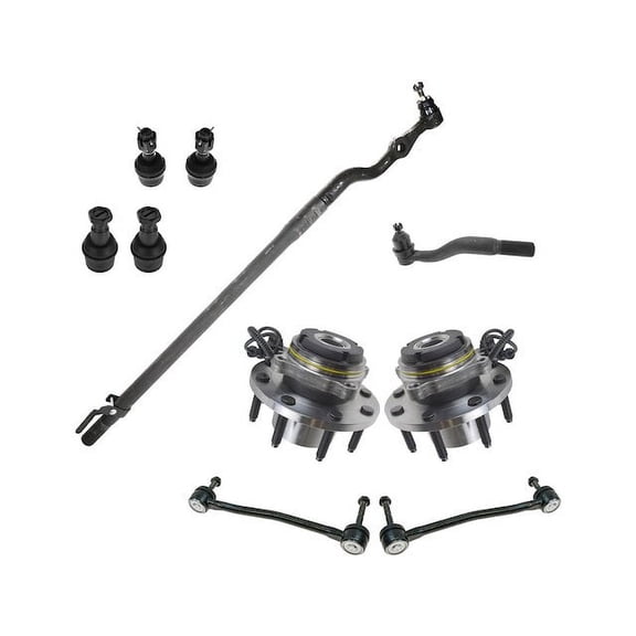 Front Wheel Hub Ball Joint Tie Rod End Kit 10 Piece - Compatible with 1999 - 2002 Ford F-250 Super Duty 4WD 2000 2001