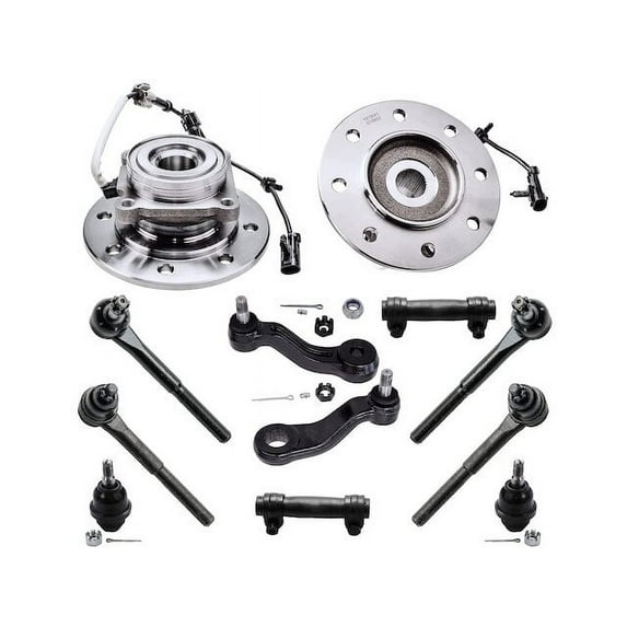 Front Wheel Hub Ball Joint Tie Rod End Kit - Compatible with 1995 - 2000 Chevy K3500 1996 1997 1998 1999