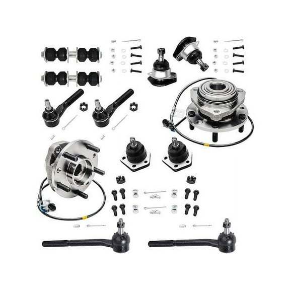 Front Wheel Hub Ball Joint Tie Rod End Kit - Compatible with 1998 - 2001 GMC Jimmy 1999 2000
