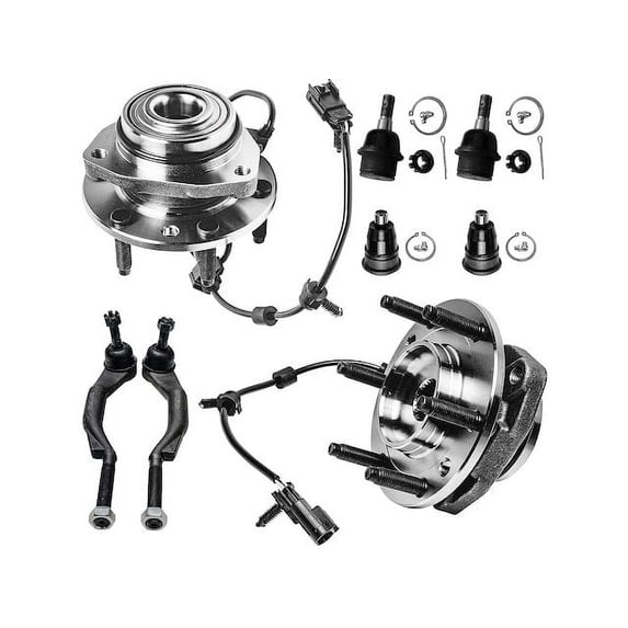 Front Wheel Hub Ball Joint Tie Rod End Kit - Compatible with 2003 - 2007 GMC Envoy 2004 2005 2006