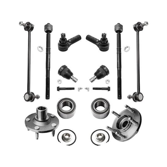 Front Wheel Hub Ball Joint Tie Rod End Kit - Compatible with 2005 - 2006, 2008 - 2009 Mazda Tribute