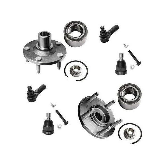Front Wheel Hub Ball Joint Tie Rod End Kit - Compatible with 2005 - 2009 Mercury Mariner 2006 2007 2008
