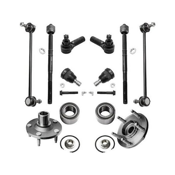 Front Wheel Hub Ball Joint Tie Rod End Kit - Compatible with 2005 - 2009 Mercury Mariner 2006 2007 2008