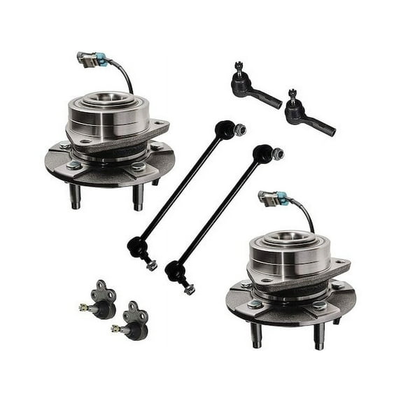 Front Wheel Hub Ball Joint Tie Rod End Kit - Compatible with 2006 Pontiac Torrent