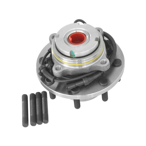 Front Wheel Hub and Bearing Assembly - with Sensor - Compatible with 1999 - 2004 Ford F-350 Super Duty 4WD with Dual Rear Wheels (From 03/08/1999) (1999 with 13mm Thick Hub Flange) 2000 2002 2003