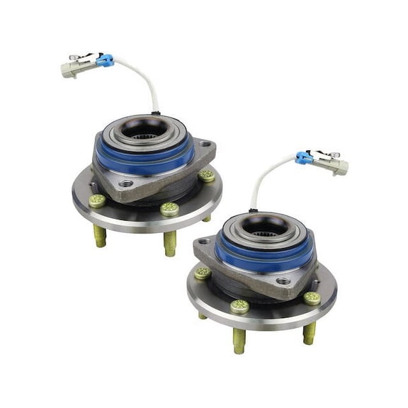 Front Wheel Hub and Bearing Assembly - Set of 2 - Compatible with 2001 - 2016 Chevy Impala (2001 - 2013 Models with 4-Wheel ABS Brakes) 2002 2003 2004 2005 2006 2007 2008 2009 2010 2011 2012