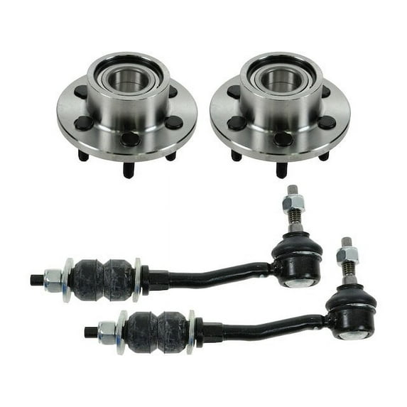 Front Wheel Hub and Sway Bar Link Kit 4 Piece - Compatible with 1999 - 2003 Dodge Durango RWD 2000 2001 2002