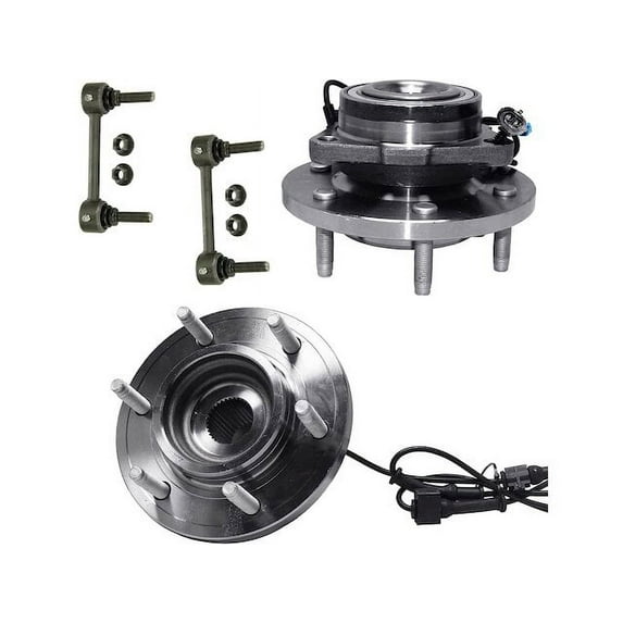 Front Wheel Hub and Sway Bar Link Kit - Compatible with 2006 - 2009 Hummer H3 2007 2008