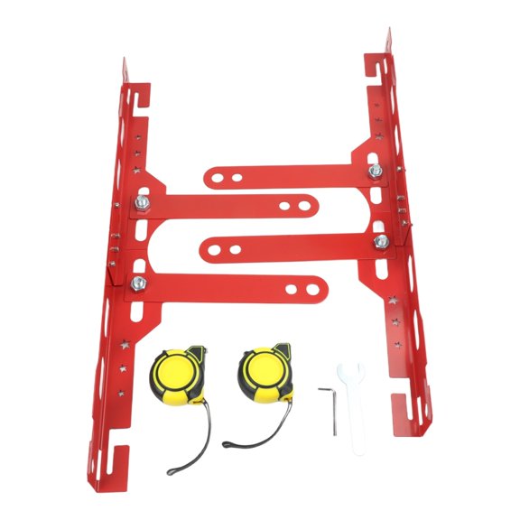 Front Wheel Toe Alignment Tool Set Metal Calibration Equipment With Installation Kit For Cars SUVs No Caliper Removal Required DIY Tool(Orange-Red)