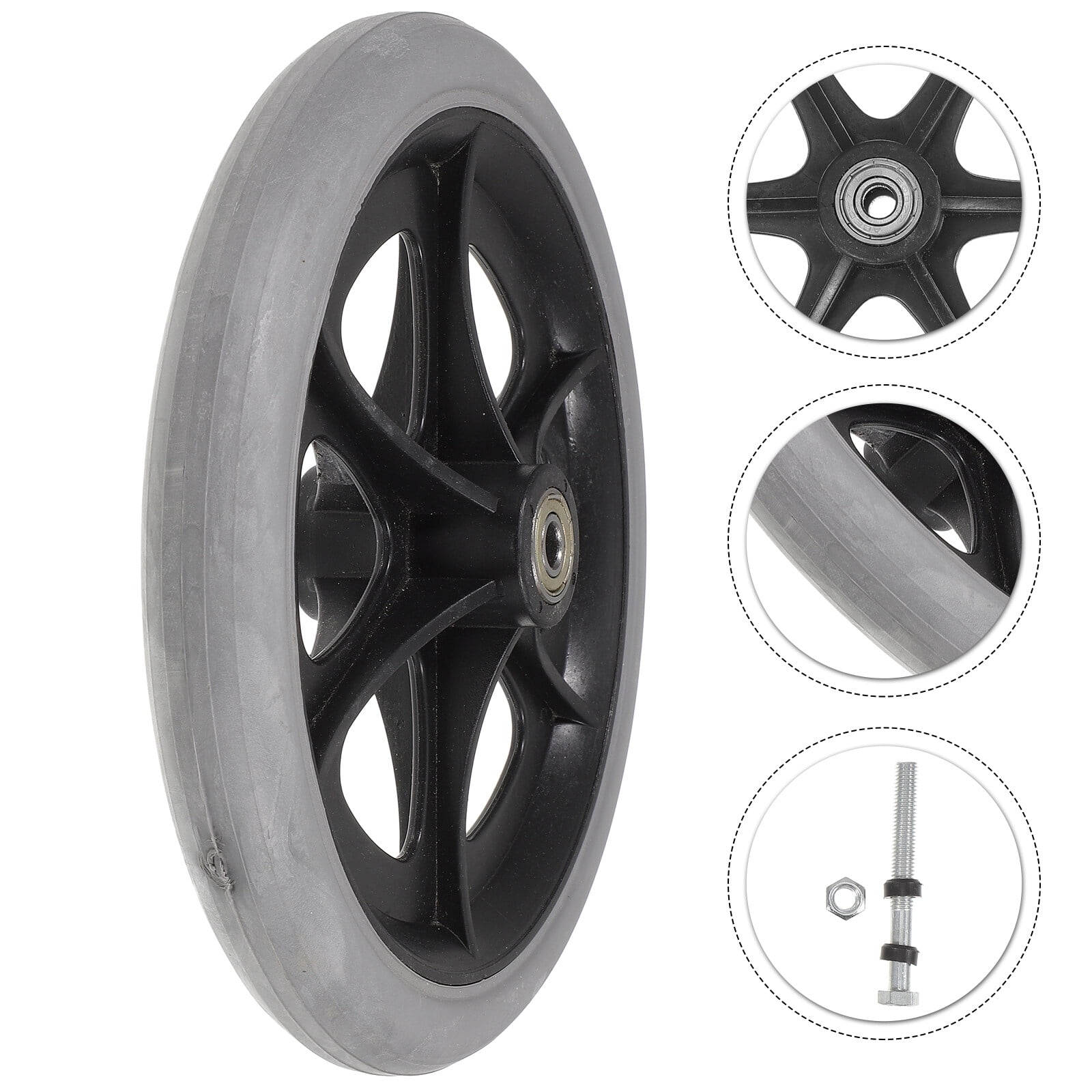 Front Wheelchair Wheel 8Inch Front Caster Anti- Wheel Replacement for Wheelchairs, Rollators, Walkers Accessory