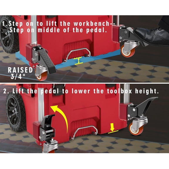 Front Wheels Upgrade Kit for Packout System - Easy Rolling Dolly Conversion Accessory for Tool Box