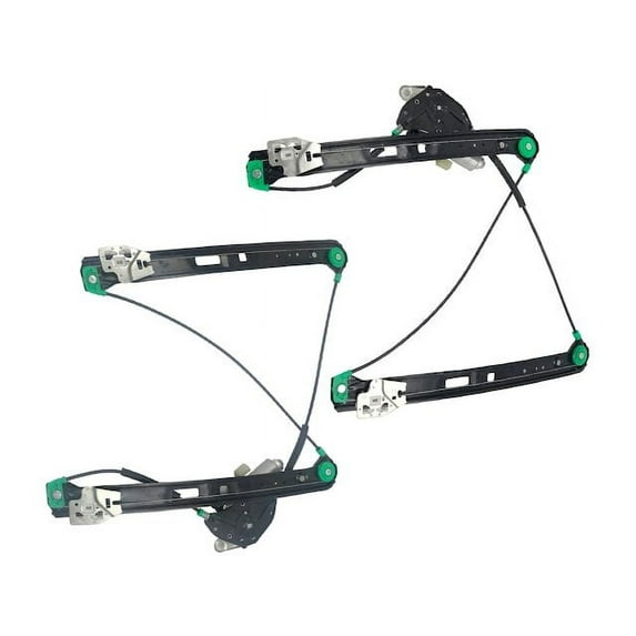 Front Window Regulator Kit with Motors - 2 Piece - Compatible with 2001 - 2005 BMW 325i 2002 2003 2004
