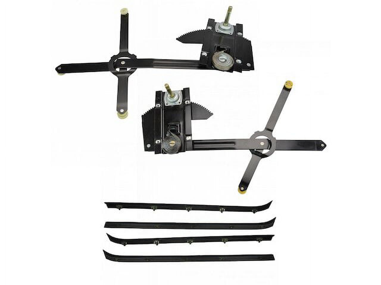 Front Window Regulator and Weatherstrip Kit 6 Piece Compatible with