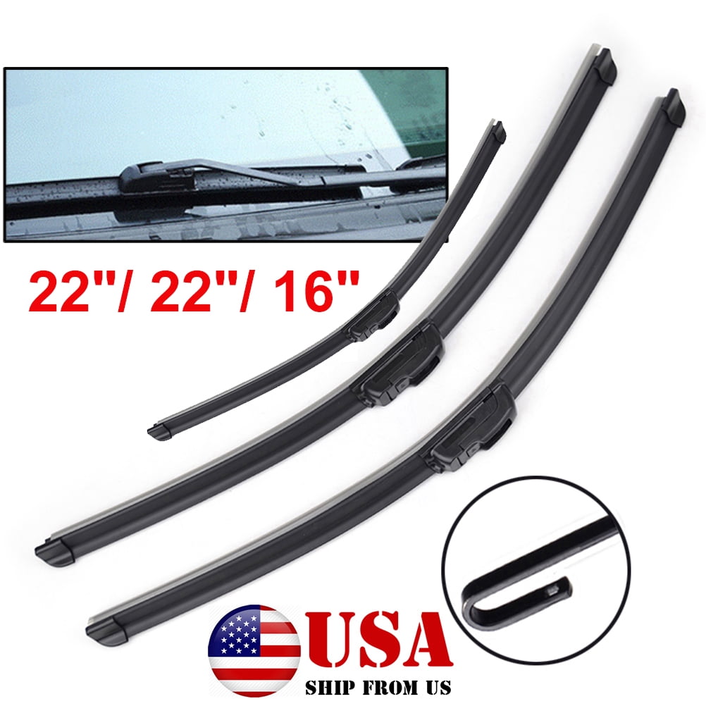 Front Windshield Direct Connect 22" 22" 16" Wiper Blades Front Left