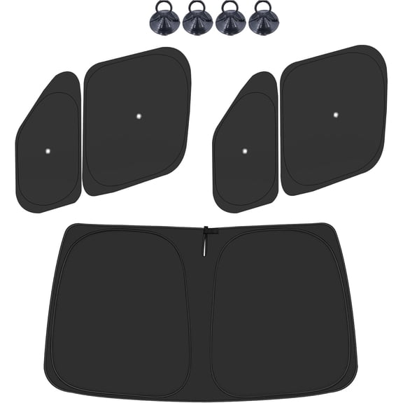 Front Windshield ＆ Side Window Sun Shade for 2014-2025 Dodge RAM ProMaster Full Size Cargo Van, Foldable Window Sunshade Sun Visor Protector, Window Shades Blocks UV Rays Heat, Pack of 5