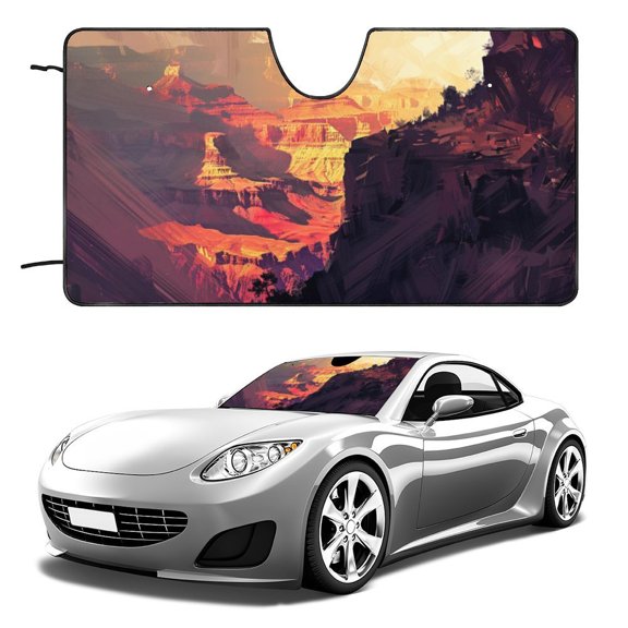 Front Windshield Sun Shade - Blocks UV Rays Sun Visor Protector - Keeps Your Vehicle Cool - 55"x30" QC1103003