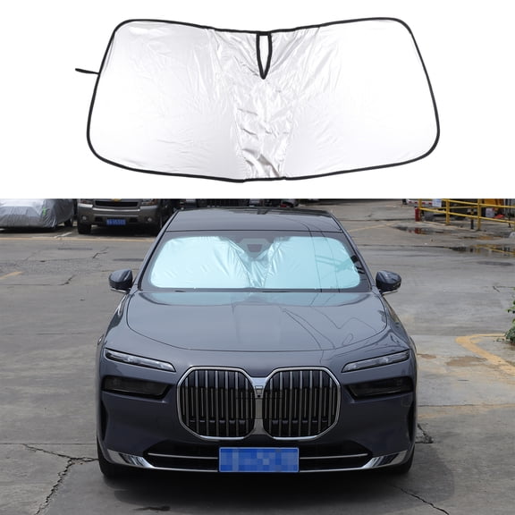 Front Windshield Sunshade for BMW 7series 2023, Front Window Sun Shade Foldable Reflective Sun Visor Custom Sunscreen UV Blocker Privacy Protector HeatShield