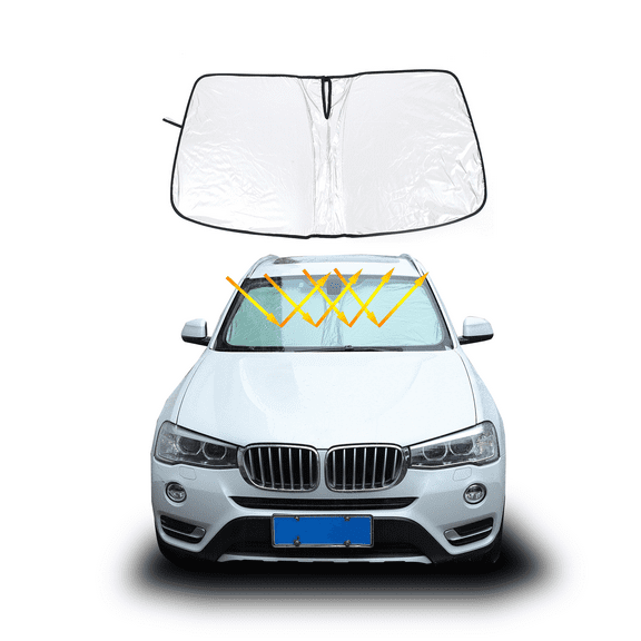 Front Windshield Sunshade for BMW X3 2011-2017, Front Window Sun Shade Foldable Reflective Sun Visor Custom Sunscreen UV Blocker Privacy Protector HeatShield