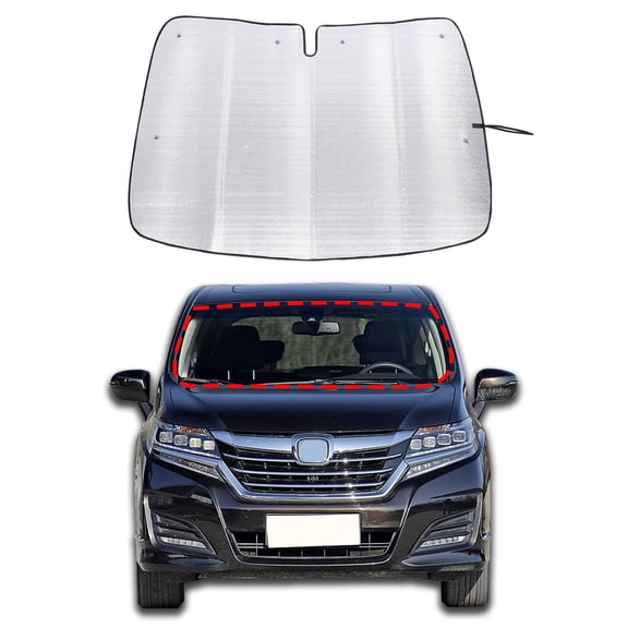 Front Windshield Sunshade for Honda Elysion 2016-2021 Accessories Front Window Sun Shade Foldable Reflective Sun Visor Custom Sunscreen UV Blocker Privacy Protector HeatShield
