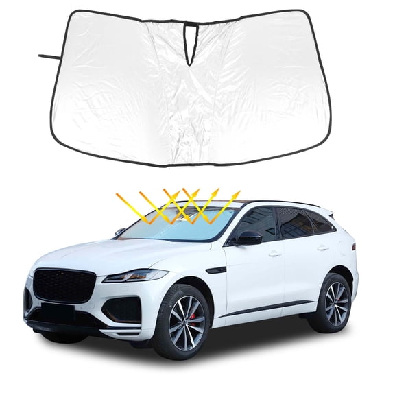 Front Windshield Sunshade for Jaguar F-PACE 2023, Front Window Sun Shade Foldable Reflective Sun Visor Custom Sunscreen UV Blocker Privacy Protector HeatShield