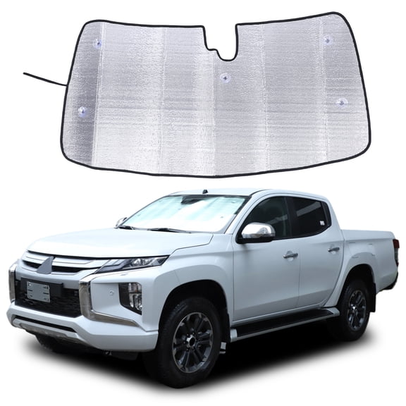 Front Windshield Sunshade for Mitsubishi L200 2019-2023, Front Window Sun Shade, Foldable Reflective Sun Visor, Screen Shield Cover UV Blocker Protector HeatShield