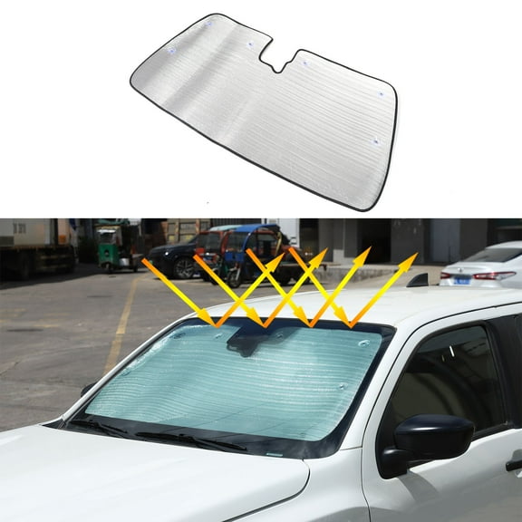Front Windshield Sunshade for Nissan Frontier 2022-2024 Accessories, Windshield Sun Shade, Foldable Reflective Sun Visor, Screen Shield Cover UV Blocker Protector HeatShield Keeps Your Vehicle Cool