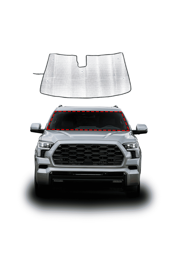 Front Windshield Sunshade for Toyota Sequoia 2021 Accessories, Windshield Sun Shade, Foldable Reflective Sun Visor, Screen Shield Cover UV Blocker Protector HeatShield Keeps Your Vehicle Cool