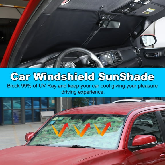 Front Windshield Sunshade for Toyota Tacoma 2006-2022, Front Window Sun Shade Foldable Reflective Sun Visor Custom Sunscreen UV Blocker Privacy Protector HeatShield