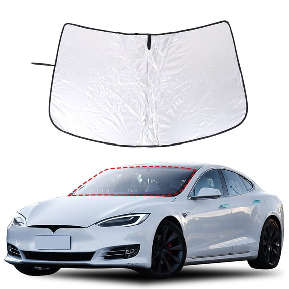 Front  Windshield Sunshades for Tesla Model S 2017-2024 Reflective Sunshade Front Window Sunshade Heat Blocker Visor Protector Keep Interior Cooler,1PCS