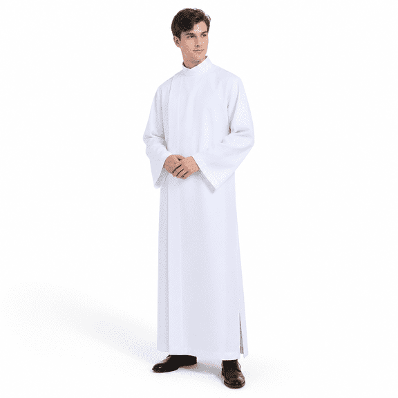 Front Wrap White Clergy Alb Church Worsgarment
