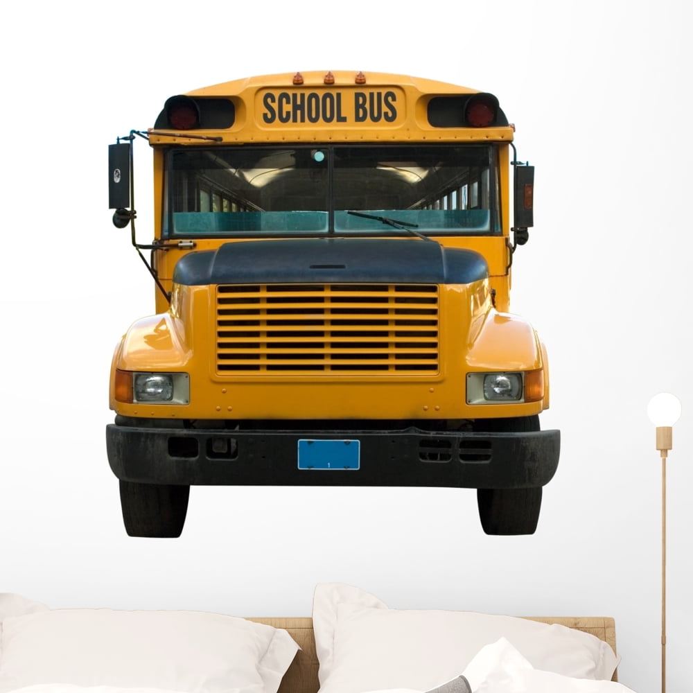 Front Yellow School Bus Wall Decal Sticker by Wallmonkeys Vinyl Peel ...