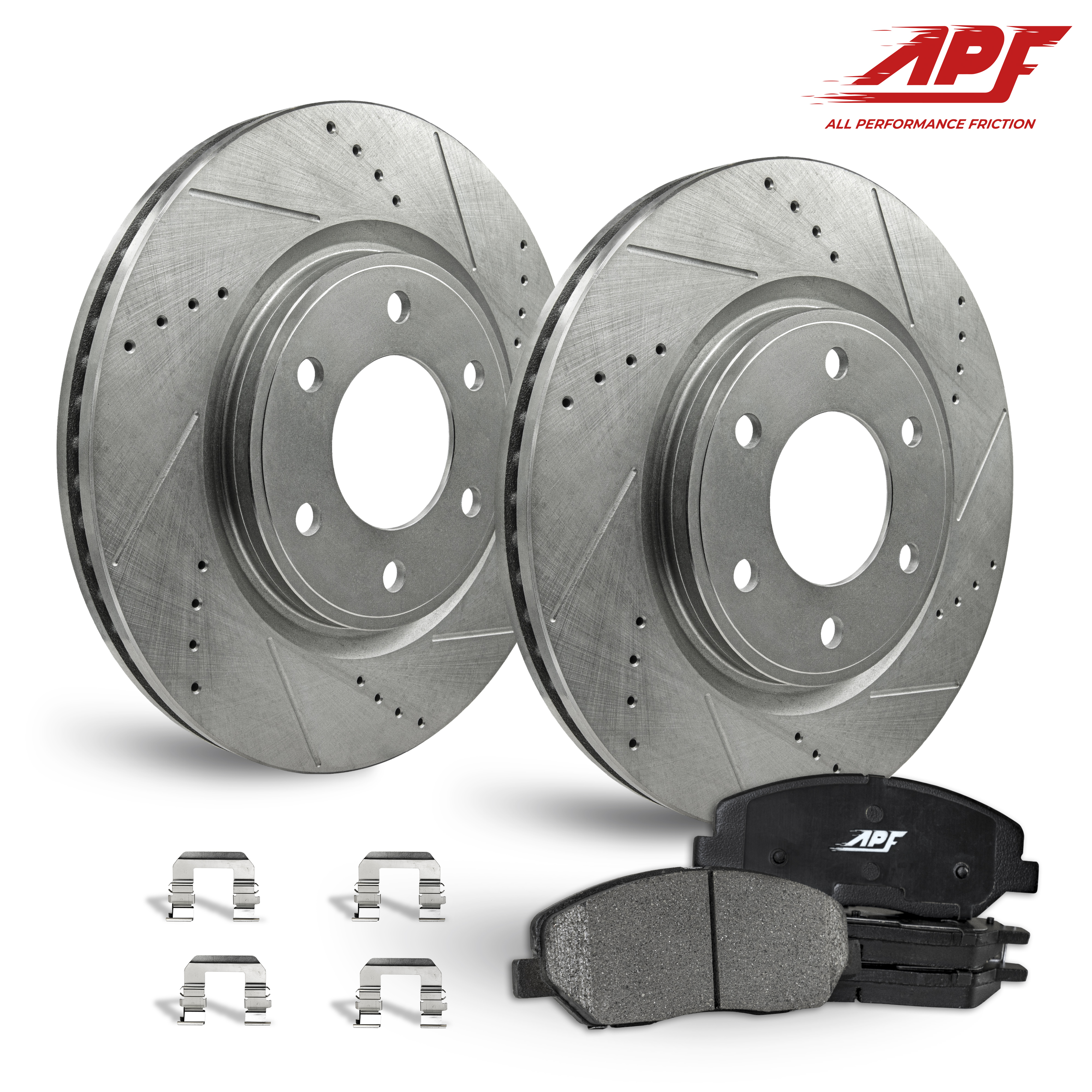 Front Drilled & Slotted Brake Rotors + Ceramic Pads – For Chevrolet S10 1997-2004