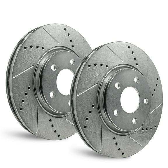 Front | Zinc Drilled/Slot Brake Rotors for BMW 428i 2014-2016