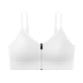 thumbnail image 1 of Front Zip Wireless Bra Womens Adjustable Thin Strap V-Neck Shaping Support Comfortable Fitness Brassiere White One Size, 1 of 4