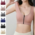 thumbnail image 1 of Front-Zipper Racerback Sports Bra for Women, Solid Color Wirefree Light Support in Breathable for Casual and Active Wear, Free Size, 1 of 6