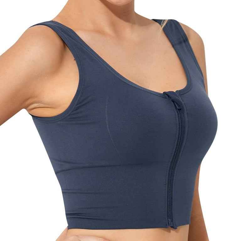 Front Zipper Sport Bras for Women Yoga Bra Fitness Activewear Tank Tops 