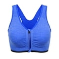 thumbnail image 1 of Front Zipper Sports Underwear Shockproof Running Fitness Sports Vest Yoga Bra for Workout - Size M (Blue), 1 of 4