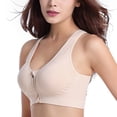 thumbnail image 1 of Front Zipper Sports Underwear Shockproof Running Fitness Sports Vest Yoga Bra for Workout - Size M(Skin-Color), 1 of 3
