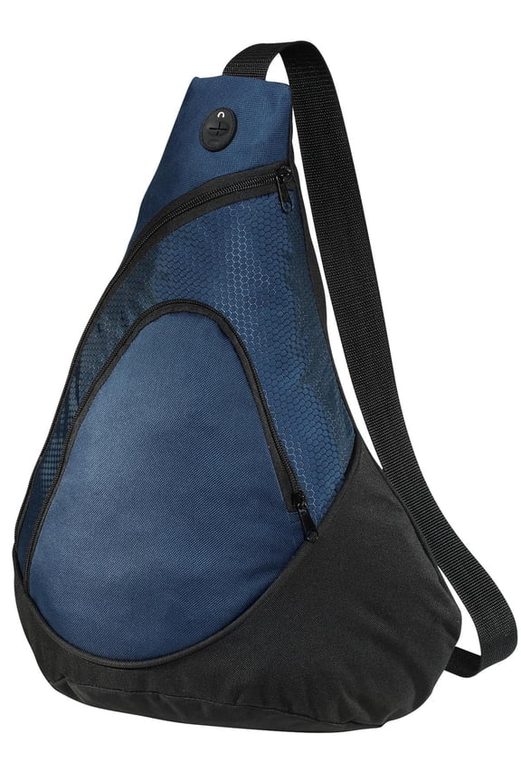 Front Zippered Pocket Honeycomb Pocket Sling Pack