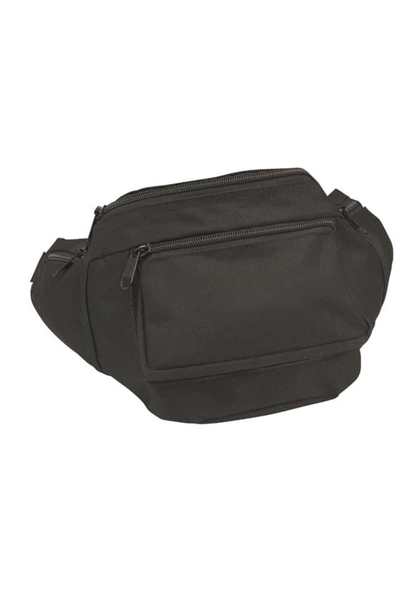 Front Zippered Pocket Waist Pack - Black