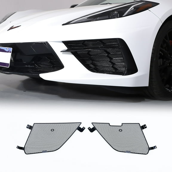 Front air grille insect screen Fit for Corvette C8 2020-2024 (Screw + Tie Down Models) Accessories,Dust Screen Breathable Mesh Insect Screen(Black)