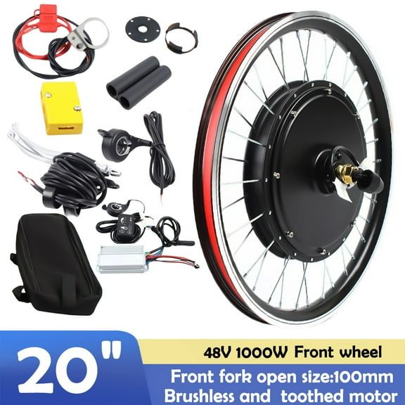 Front and Rear 1000W E-Bike Wheels with Brushless Controller and Speed Sensor