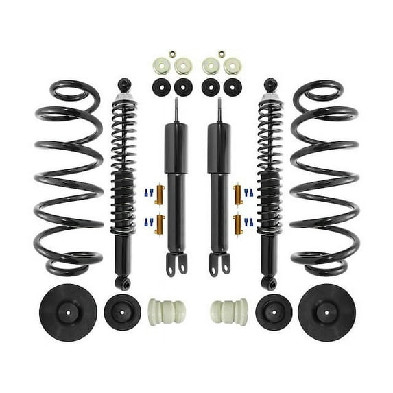 Front and Rear Air Spring to Coil Spring Conversion 12 Piece Kit - Compatible with 2000 - 2006 GMC Yukon 2001 2002 2003 2004 2005