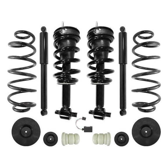 Front and Rear Air Spring to Coil Spring Conversion Kit - Compatible with 2007 - 2014 Cadillac Escalade 2008 2009 2010 2011 2012 2013