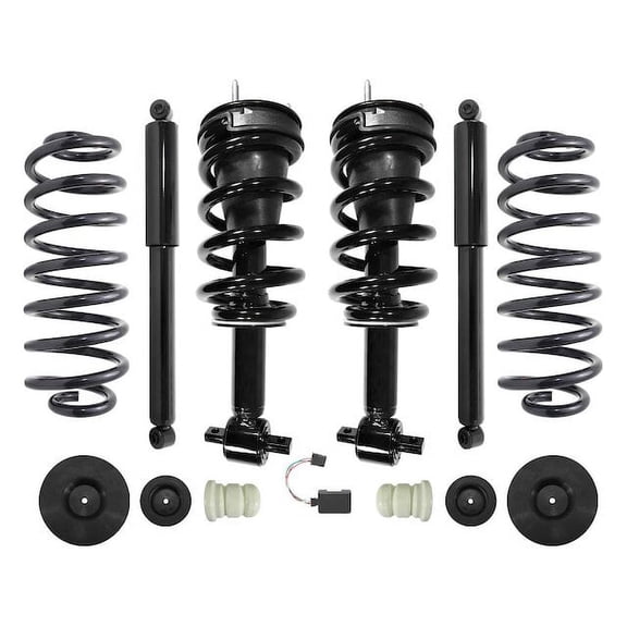 Front and Rear Air Spring to Coil Spring Conversion Kit - Compatible with 2007 - 2014 Chevy Suburban 1500 2008 2009 2010 2011 2012 2013