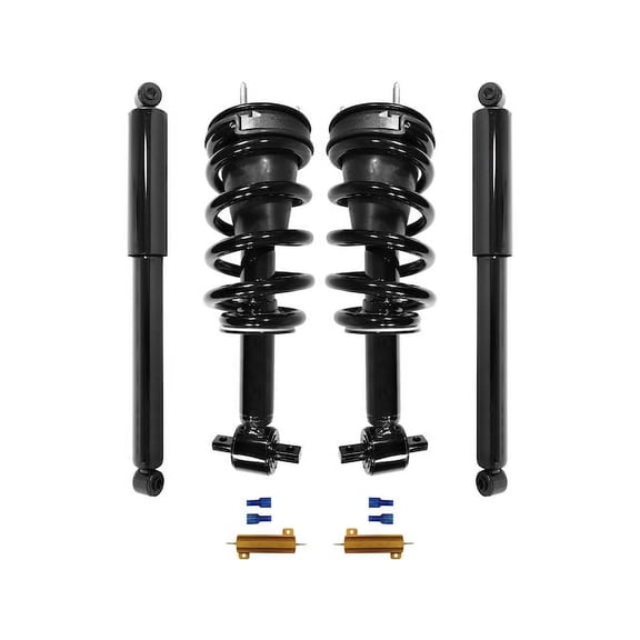 Front and Rear Air Spring to Coil Spring Conversion Kit - Compatible with 2007 - 2014 GMC Yukon XL 1500 2008 2009 2010 2011 2012 2013