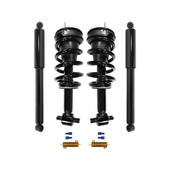 Front and Rear Air Spring to Coil Spring Conversion Kit - Compatible with 2007 - 2018 GMC Yukon 2008 2009 2010 2011 2012 2013 2014 2015 2016 2017